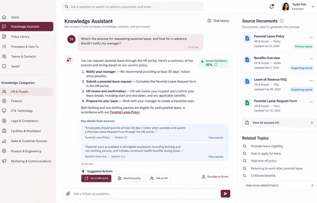 Custom GPT Knowledge Assistant capability showcase by Elite Web Technologies